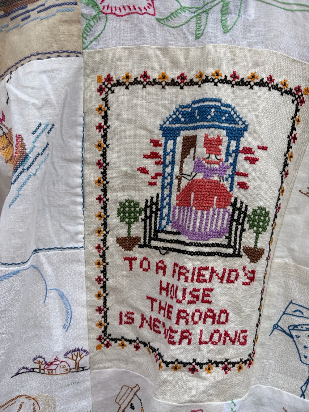 NWT Leeba Marks Dead Stock Vintage Tablecloth Hand Embroidered Blouse Cottage - Picture 11 of 15